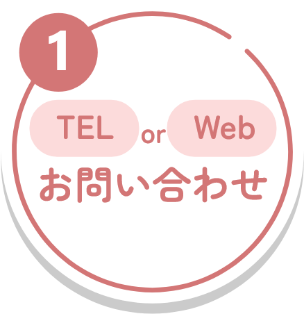 ①TEL or Web お問い合わせ